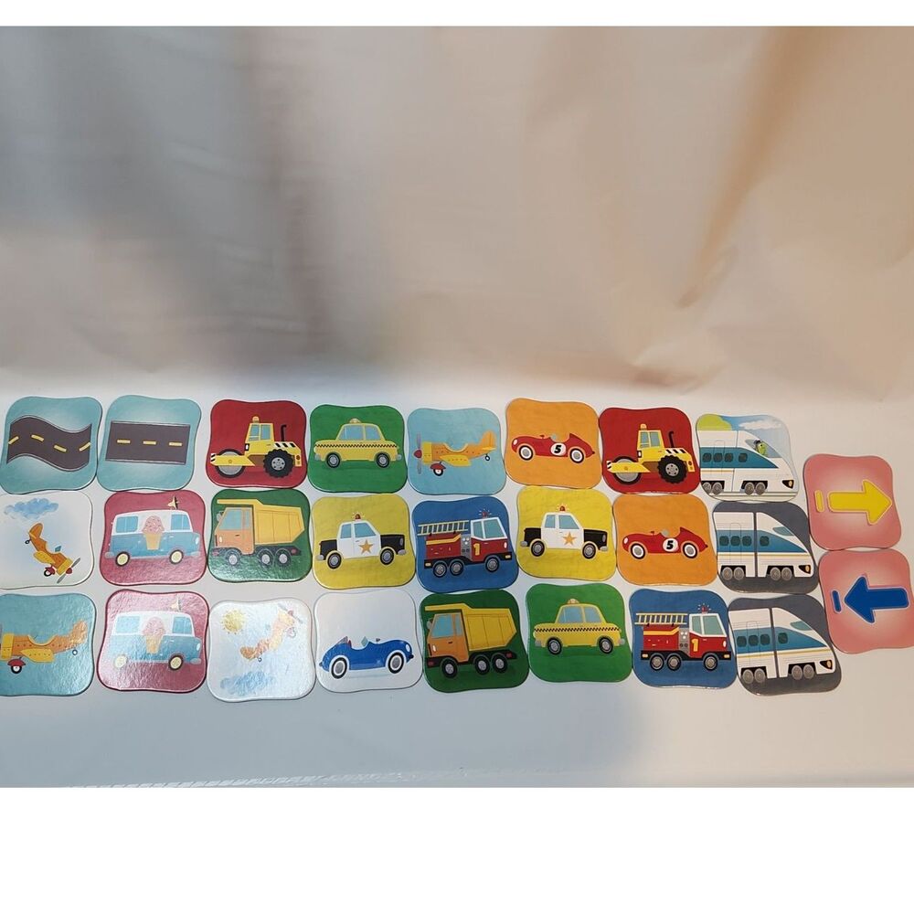 Kids Memory Game Tiles Lot – Transportation Vehicles Craft & Replacement Pieces